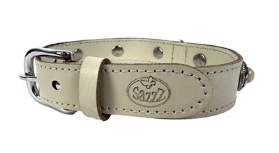 Sazzz halsband hond adventure stone classic leer creme