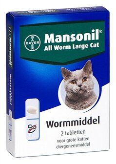 Mansonil grote kat all worm tabletten