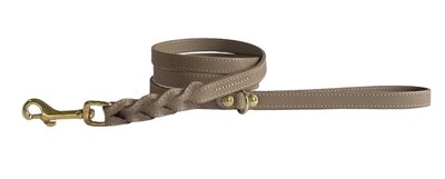 Sazzz hondenriem passion braided classic leer taupe