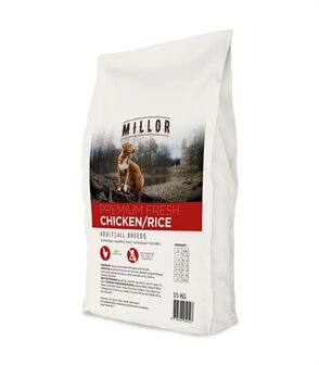 Millor premium extruded fresh adult chicken / rice