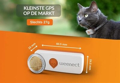 Weenect tracker kat wit