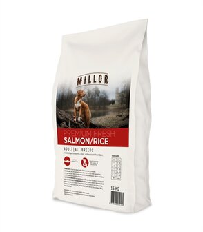 Millor premium extruded fresh adult salmon / rice