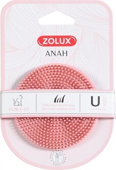 Zolux anah borstel rond rubber roze