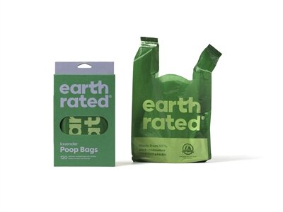 Earth rated poepzakjes met handvaten lavendel gerecycled