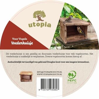 Utopia vogel voederhuisje gebrand douglas hout