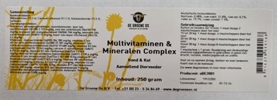 De groene os multivitaminen / mineralen complex hond / kat