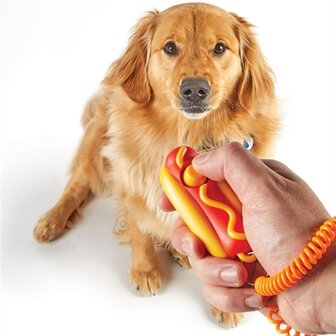 Brightkins smarty pooch training clicker hotdog