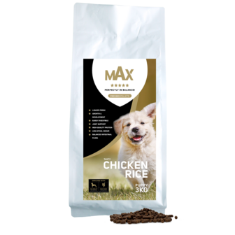 Max Puppy Geperste Brokken Kip &amp; Rijst 3 kg 