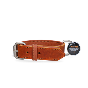 Spotted! Pro Leren Halsband ,Cognac, 3 x 65 cm