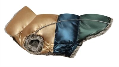 Croci hondenjas rhapsody metallic gevoerd goud / blauw / groen