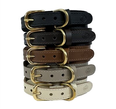 Sazzz halsband hond pioneer classic leer zwart