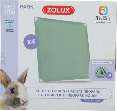 Zolux neolife neopark konijn uitbereidingsset gesloten panelen