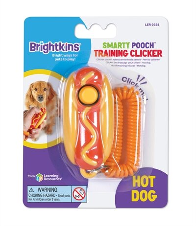 Brightkins smarty pooch training clicker hotdog