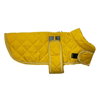 Happy pet hondenjas go walk quilted classic mosterd